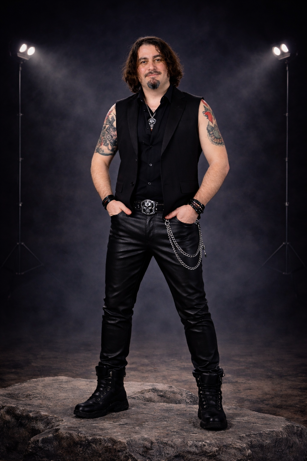 Mihai Dănciulescu - Official Photo with Compass Pattern Shirt