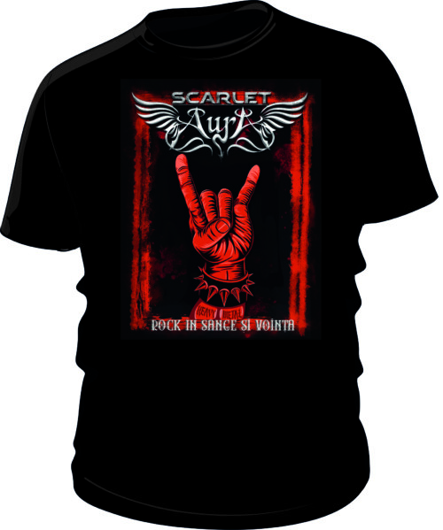Scarlet Aura Rock in Sange si Vointa T-Shirt